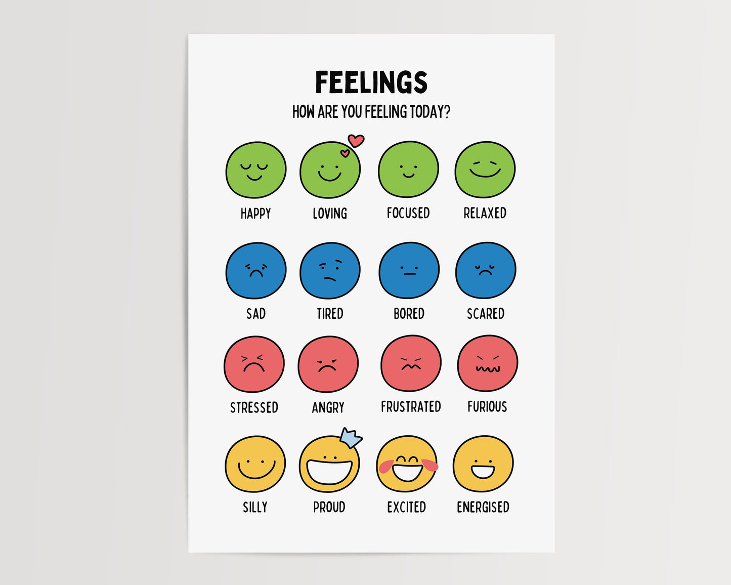 Feelings Wall Print | UNFRAMED PRINT