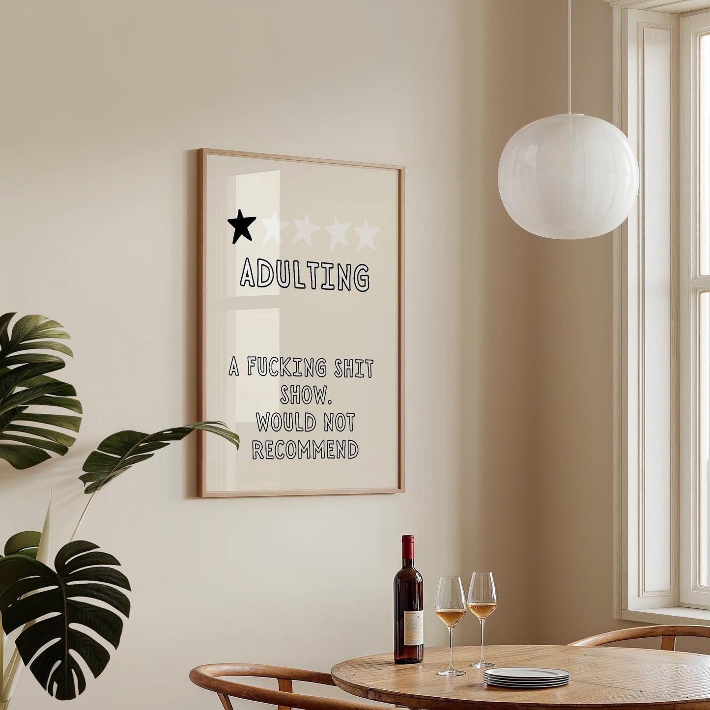 Adulting. A fucking shit show. Would not recommend | UNFRAMED PRINT
