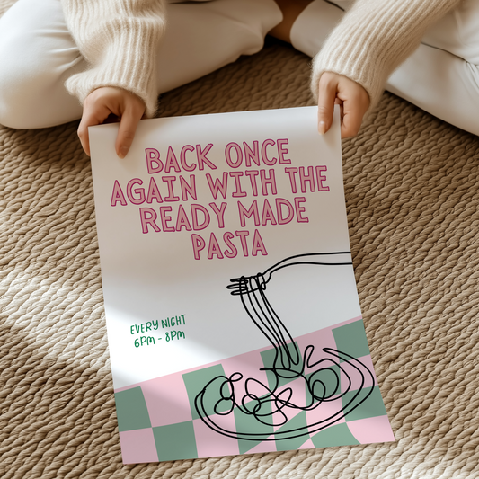Back once again with the ready made pasta | UNFRAMED PRINT