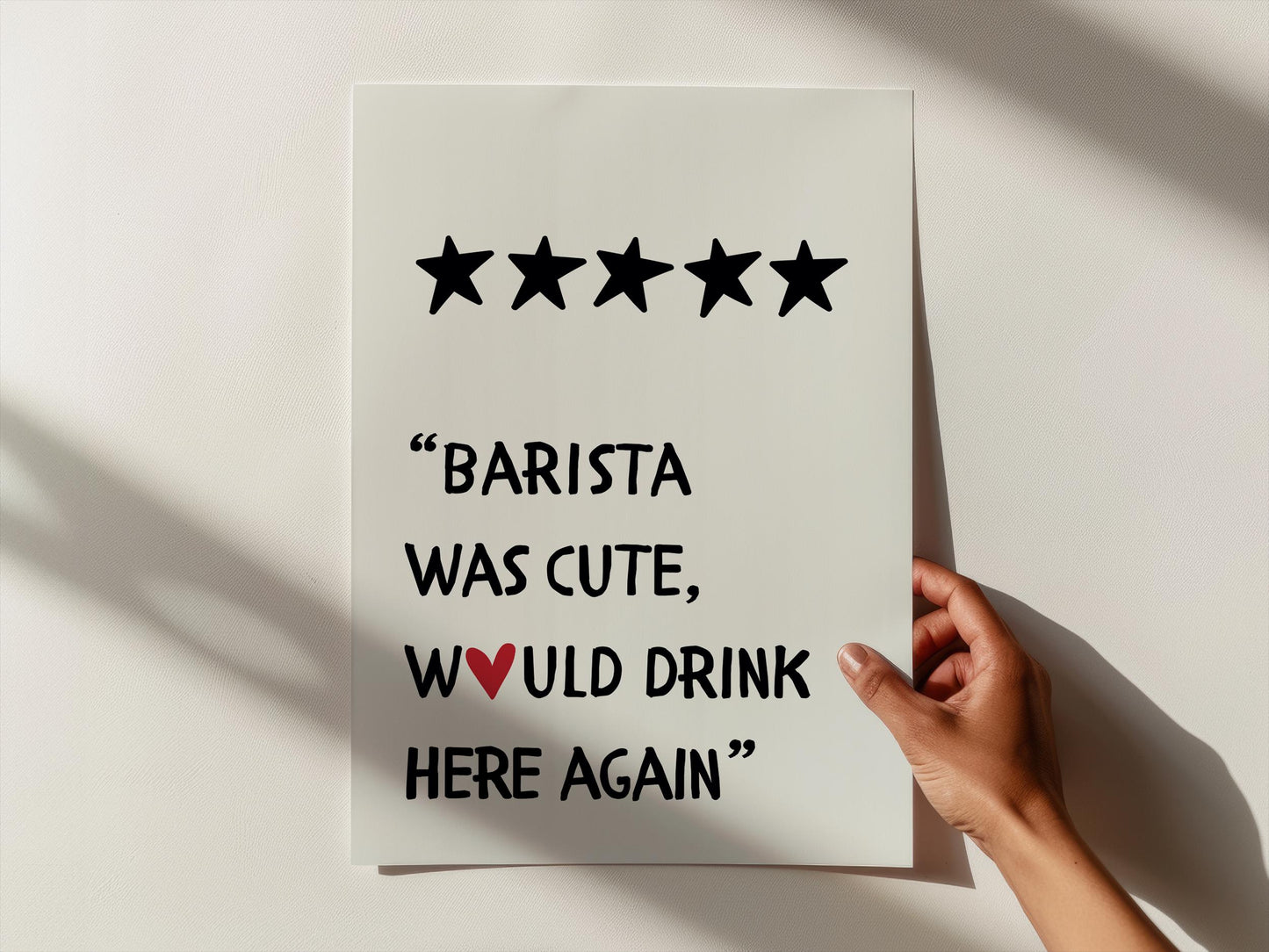 Barista was cute Print | UNFRAMED PRINT