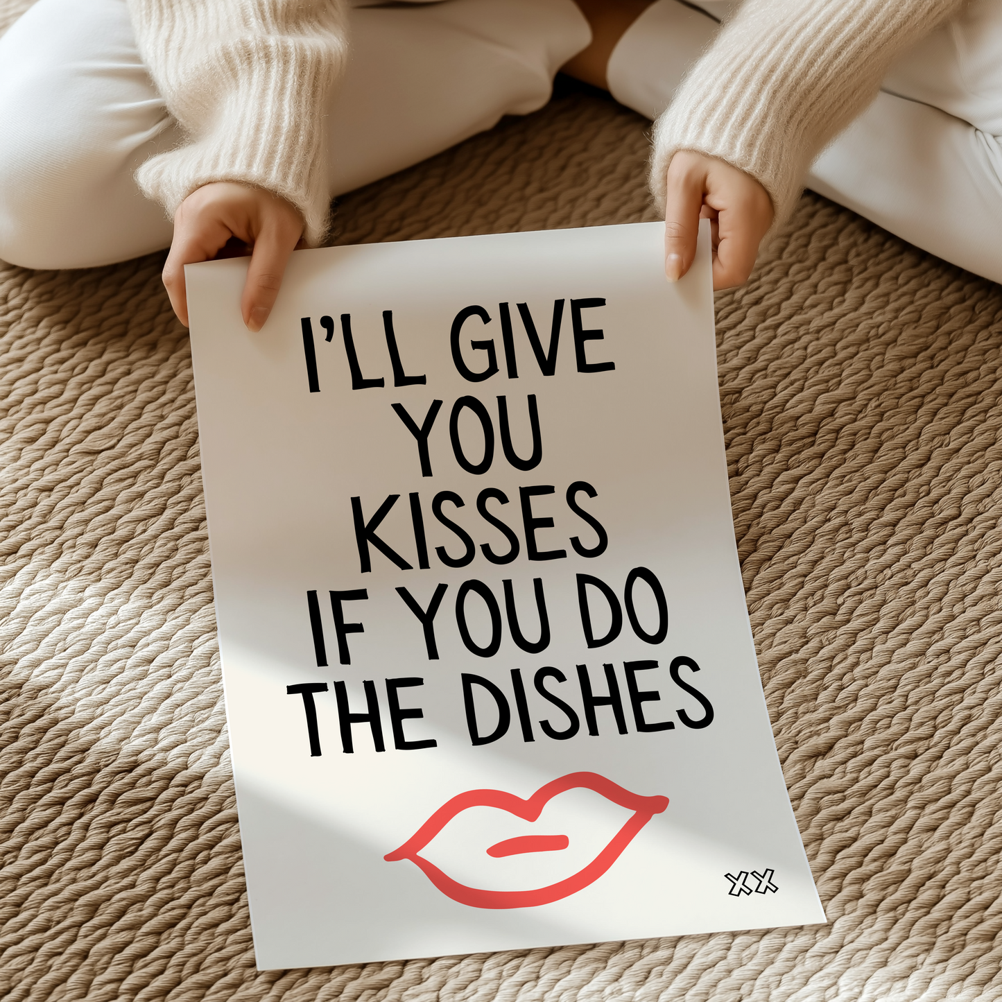 Kisses if you do the dishes | UNFRAMED PRINT