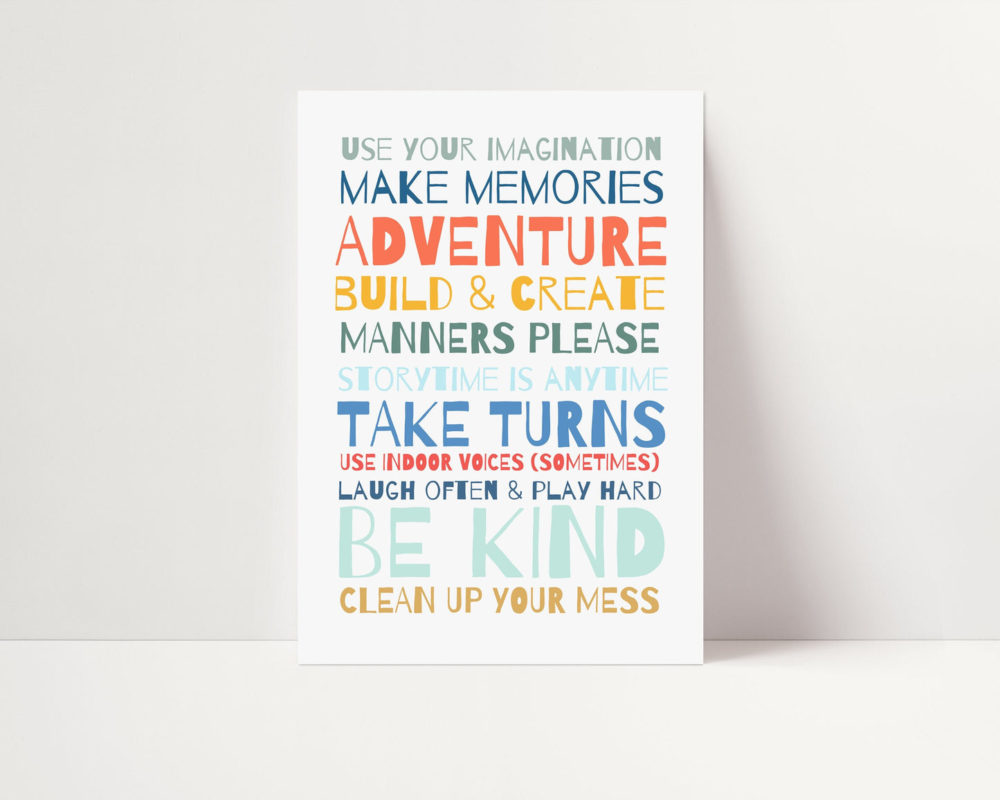 Playroom Rules Print | UNFRAMED PRINT