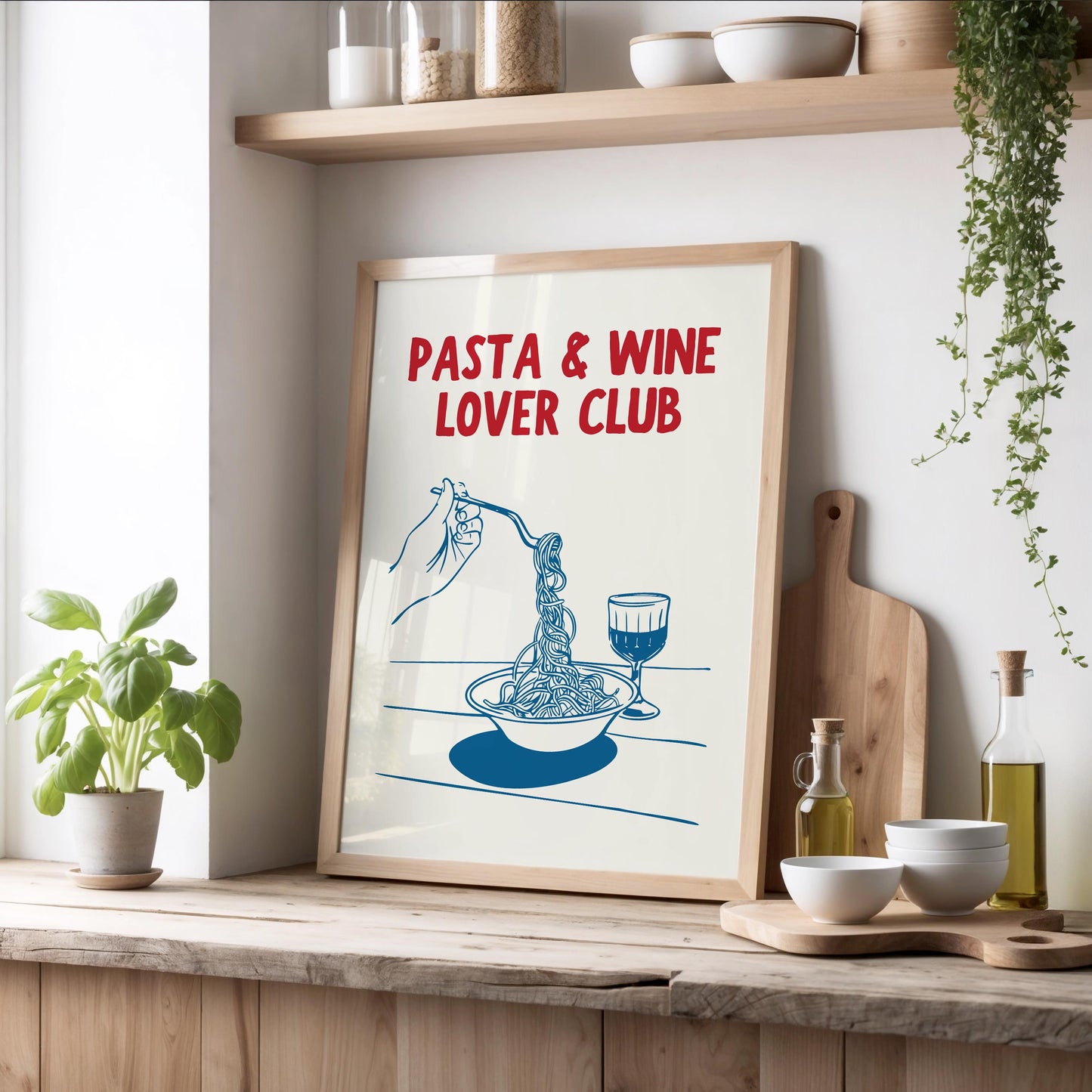 Pasta and Wine lover club | UNFRAMED PRINT