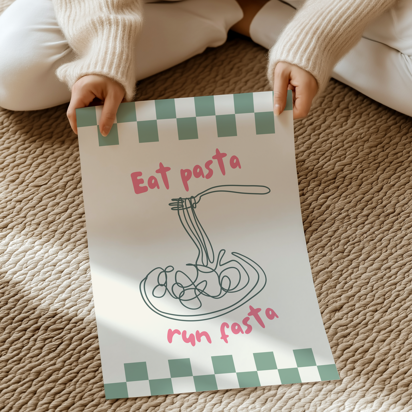 Eat pasta, run fasta | UNFRAMED PRINT