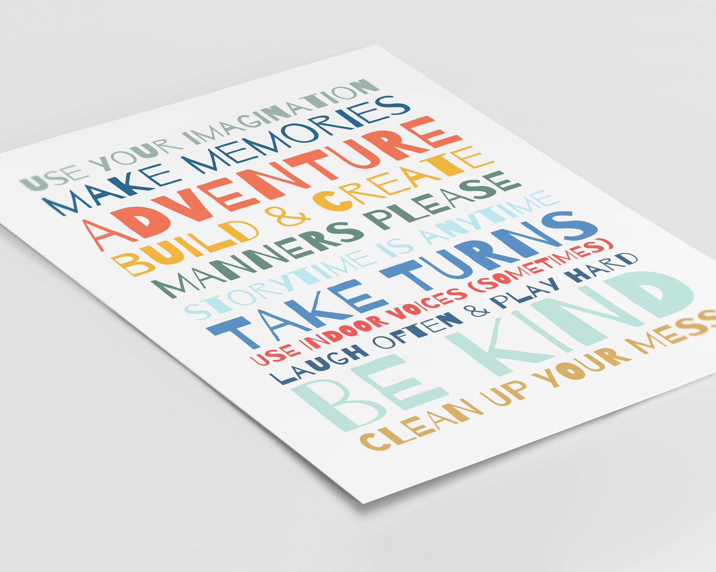 Playroom Rules Print | UNFRAMED PRINT