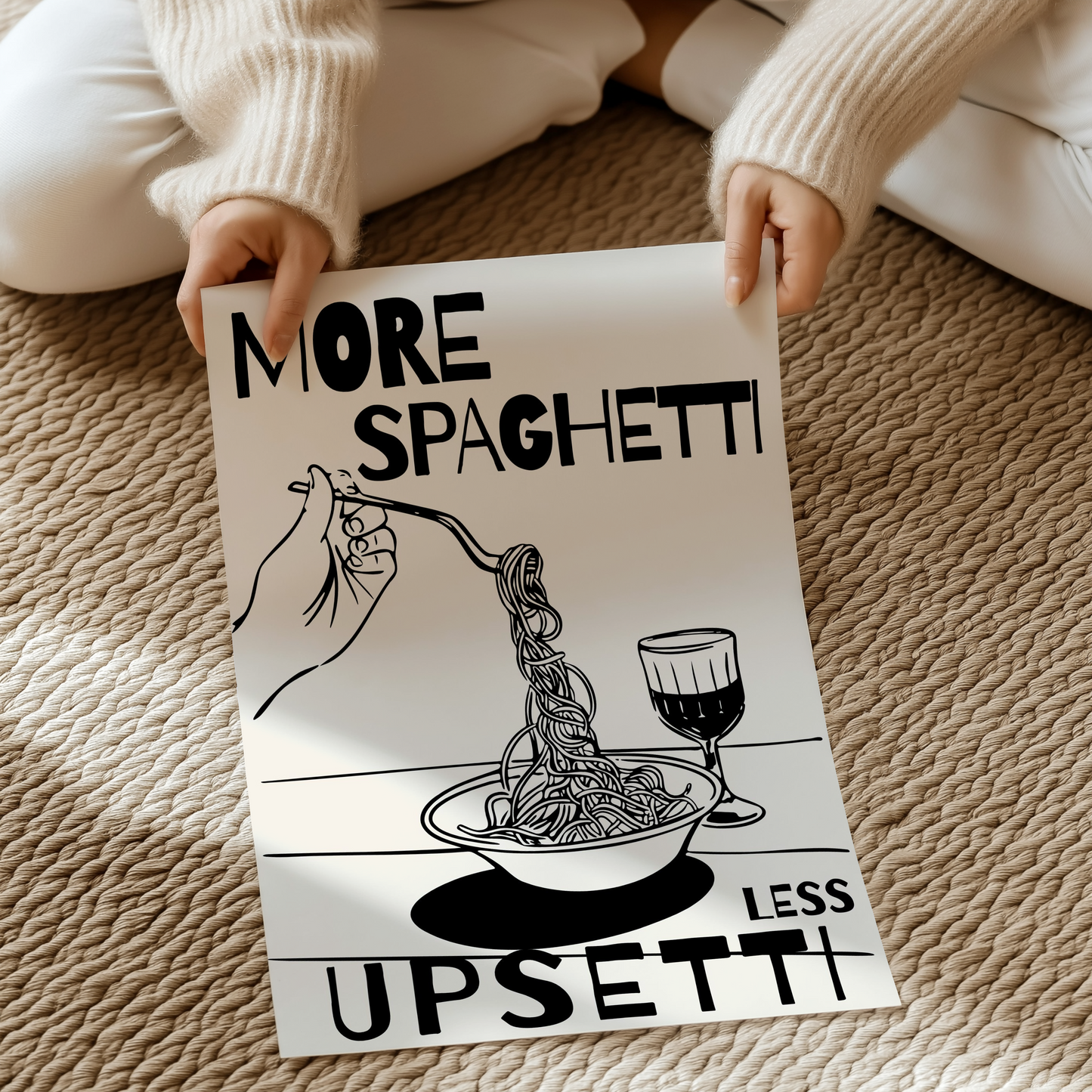 More spaghetti, less upsetti | UNFRAMED PRINT