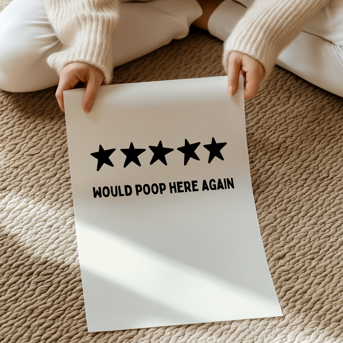 5 Stars. Would Poop Here Again | UNFRAMED PRINT