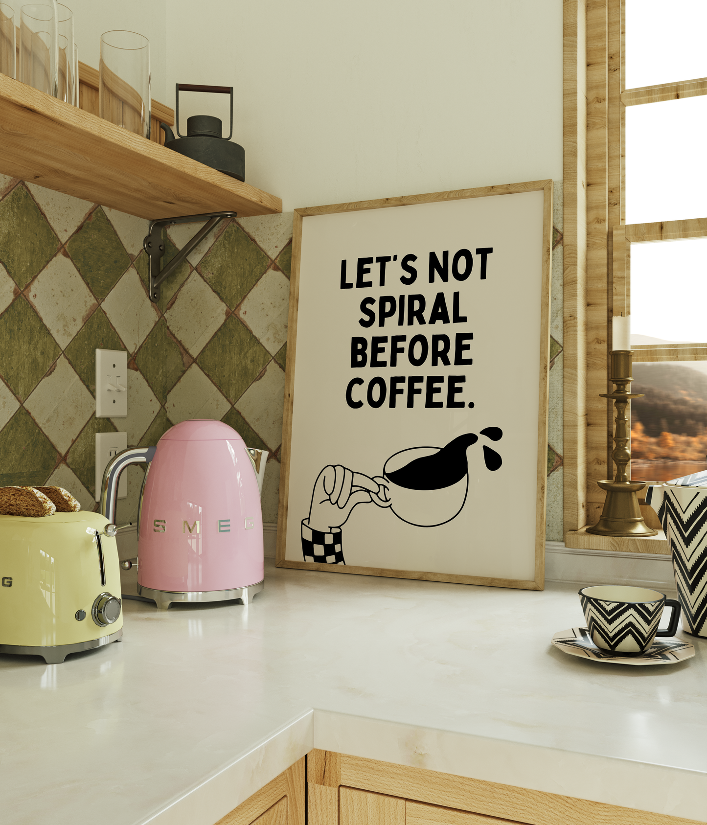 Let’s not spiral before coffee. | UNFRAMED PRINT