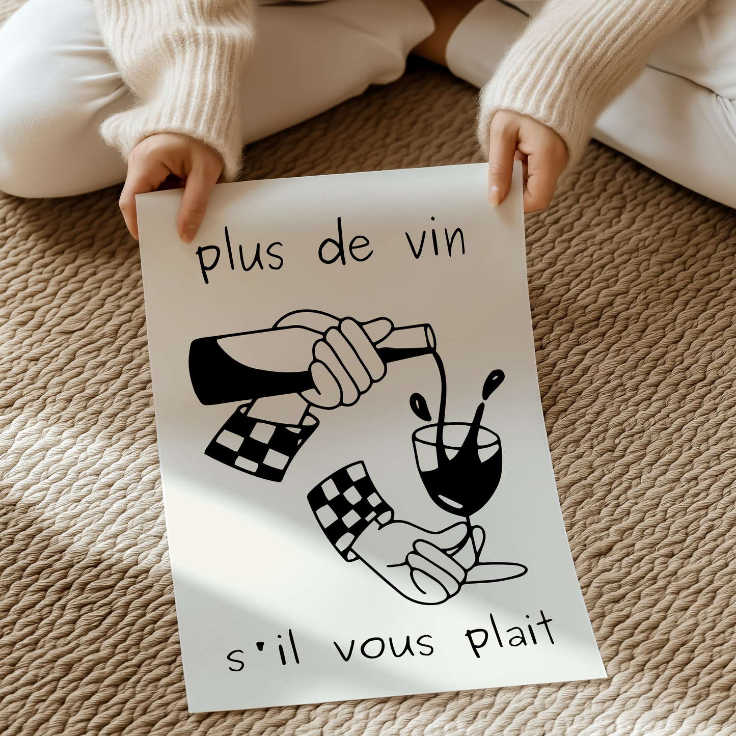 plus de vin s'il vous plait | UNFRAMED PRINT