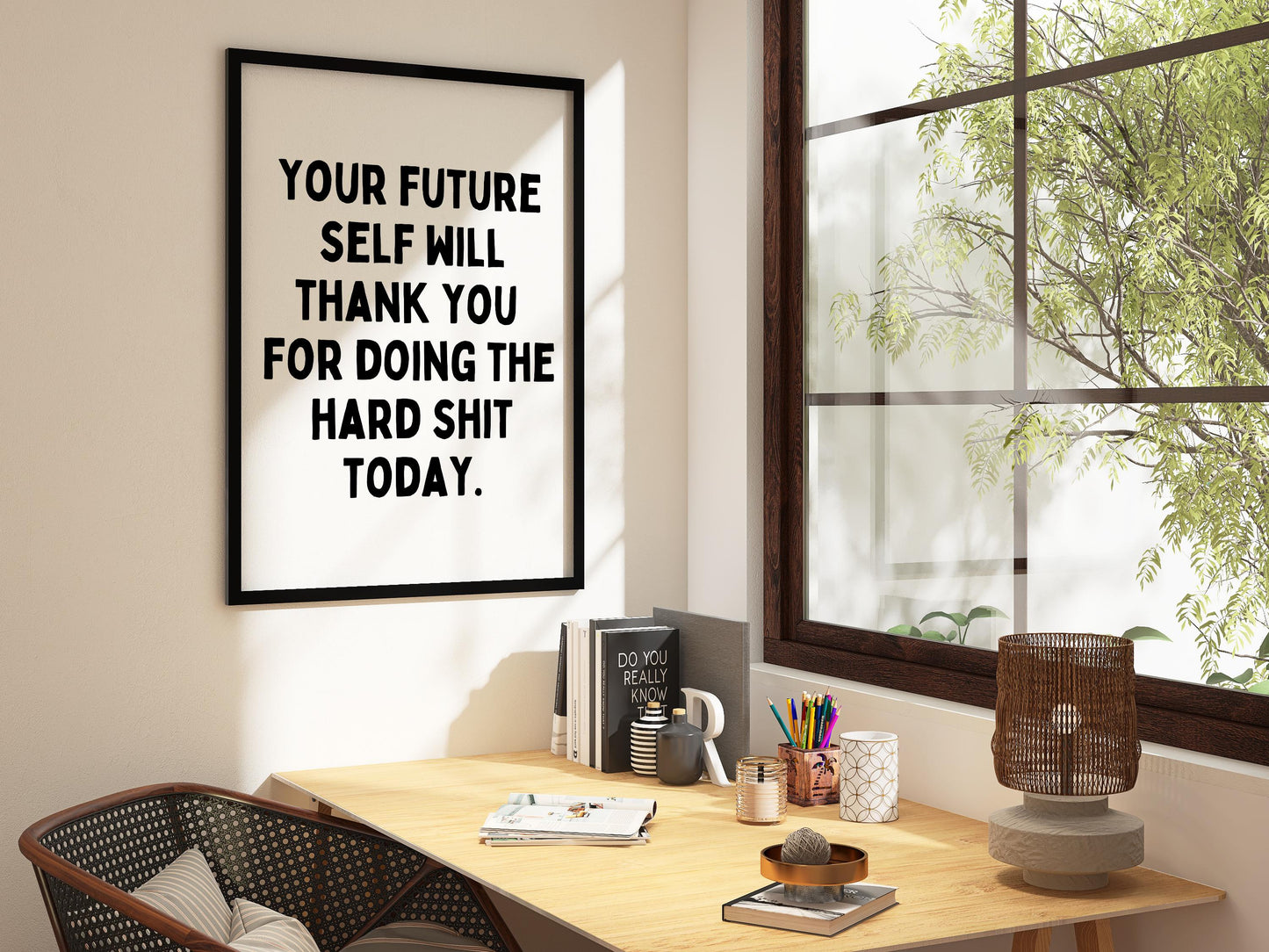 Your future self will thank you for doing the hard shit today | UNFRAMED PRINT