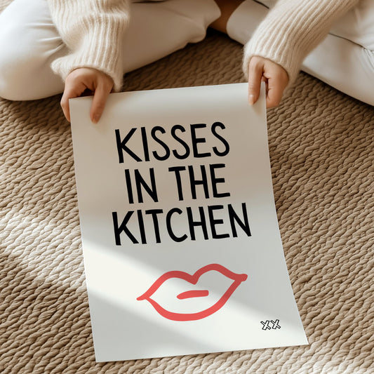 Kisses in the Kitchen  | UNFRAMED PRINT