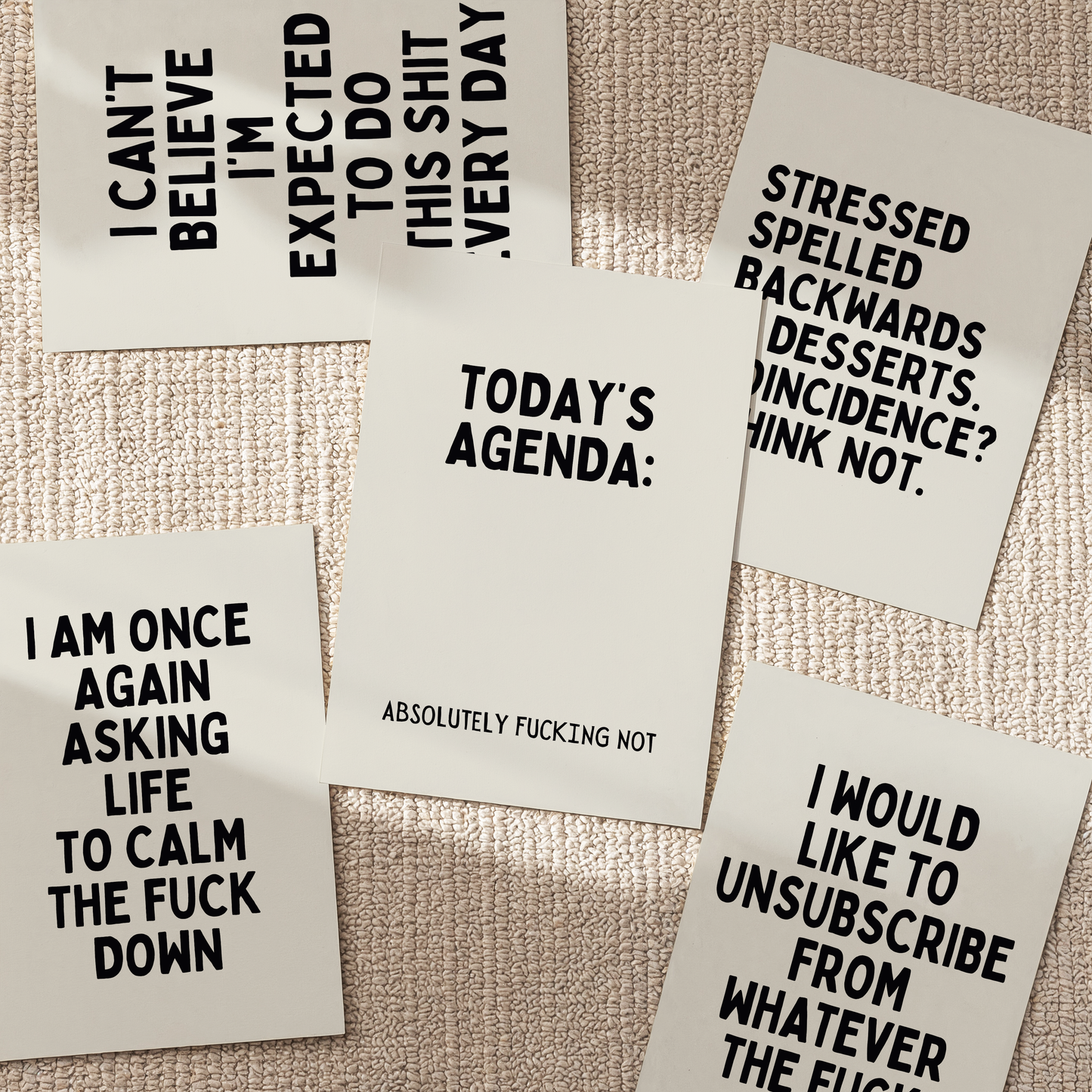 Today’s agenda: absolutely fucking not |  UNFRAMED PRINT