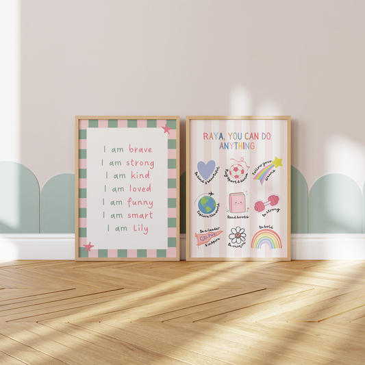Set of affirmation prints  (Unframed prints)