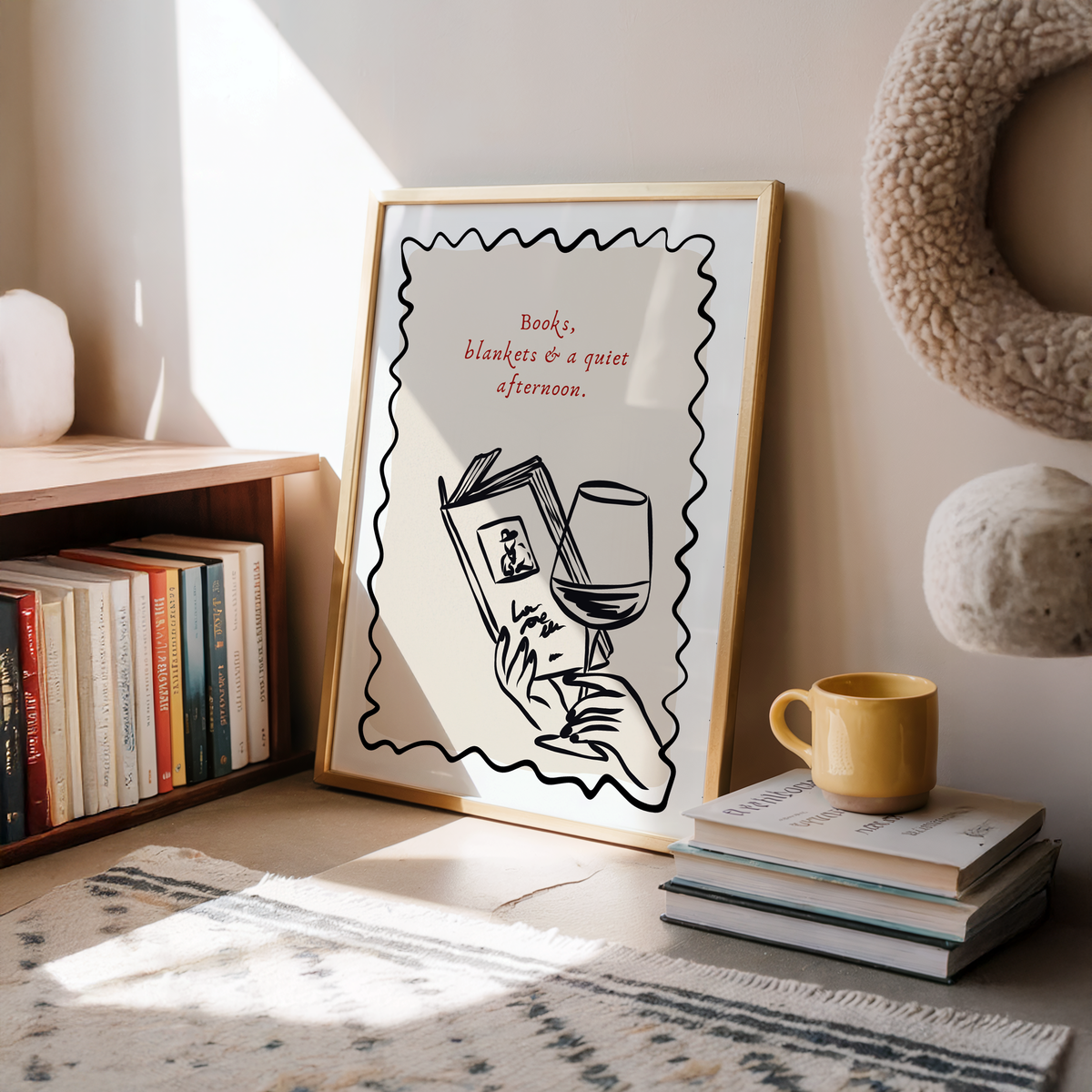 Books, blankets & a quiet afternoon. | UNFRAMED PRINT