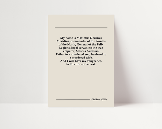 CUSTOM PRINT (Gladiator quote) | UNFRAMED PRINT