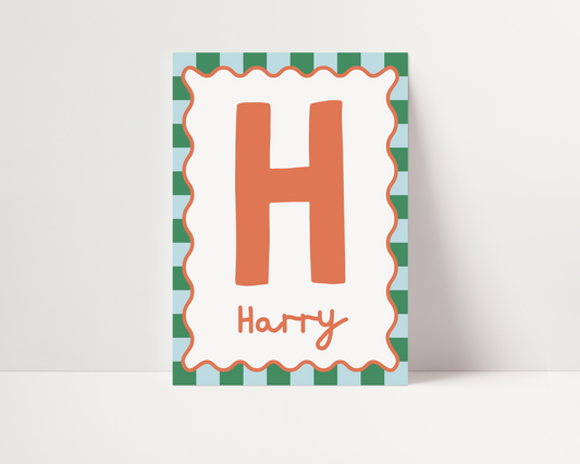 Personalised initial print | UNFRAMED PRINT