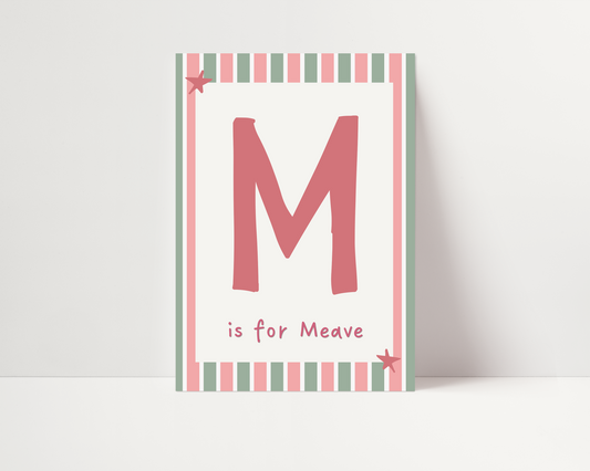 Personalised initial print | UNFRAMED PRINT