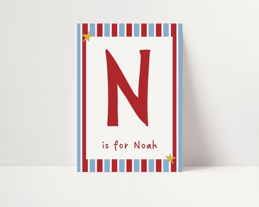 Personalised initial print | UNFRAMED PRINT