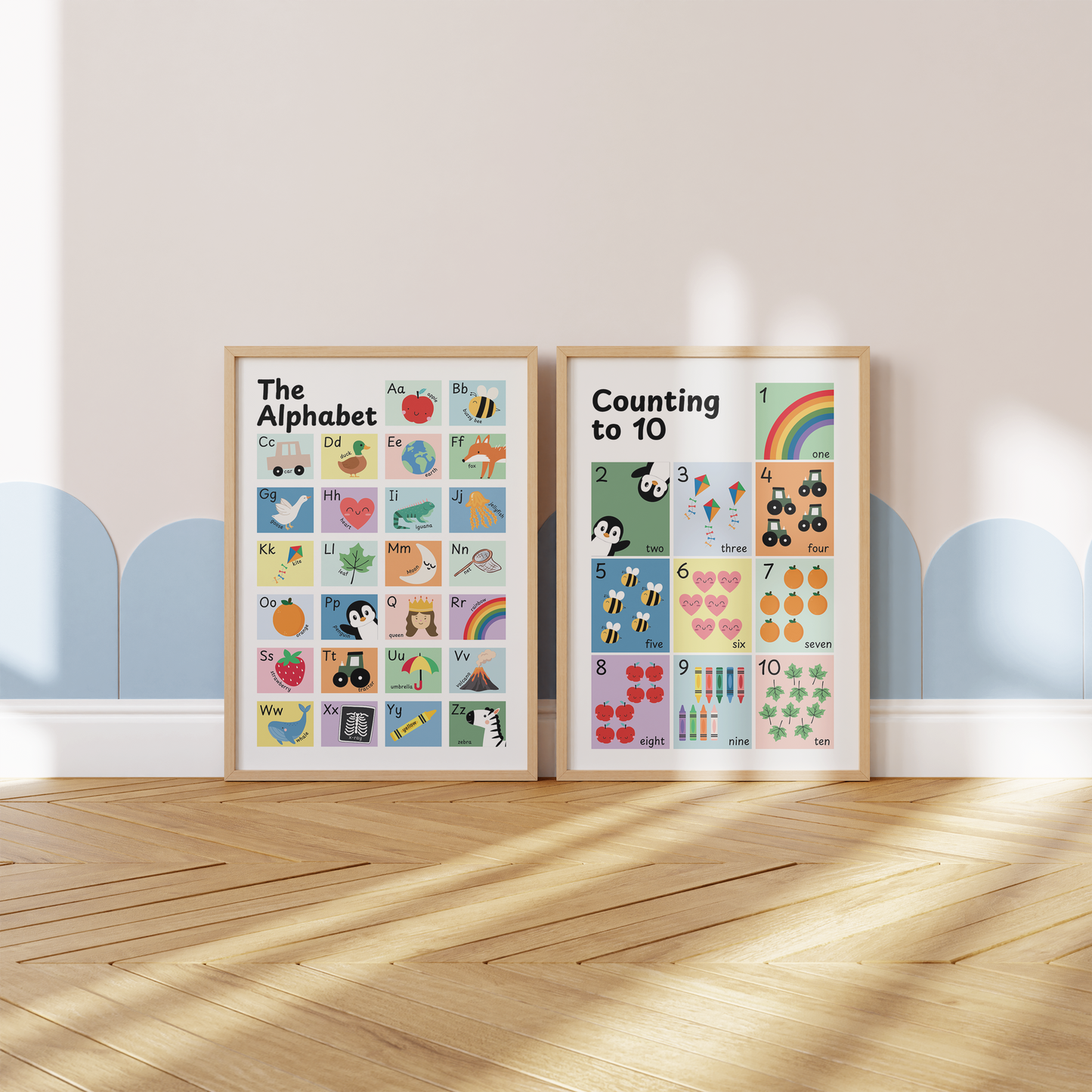 Alphabet and Counting set (Unframed prints)