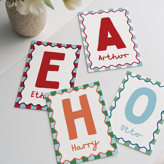 Personalised initial print | UNFRAMED PRINT