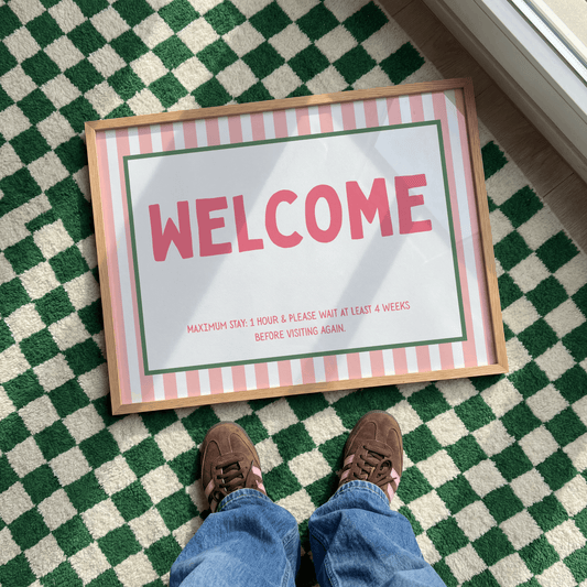 Welcome: Maximum stay 1 hour |  UNFRAMED PRINT