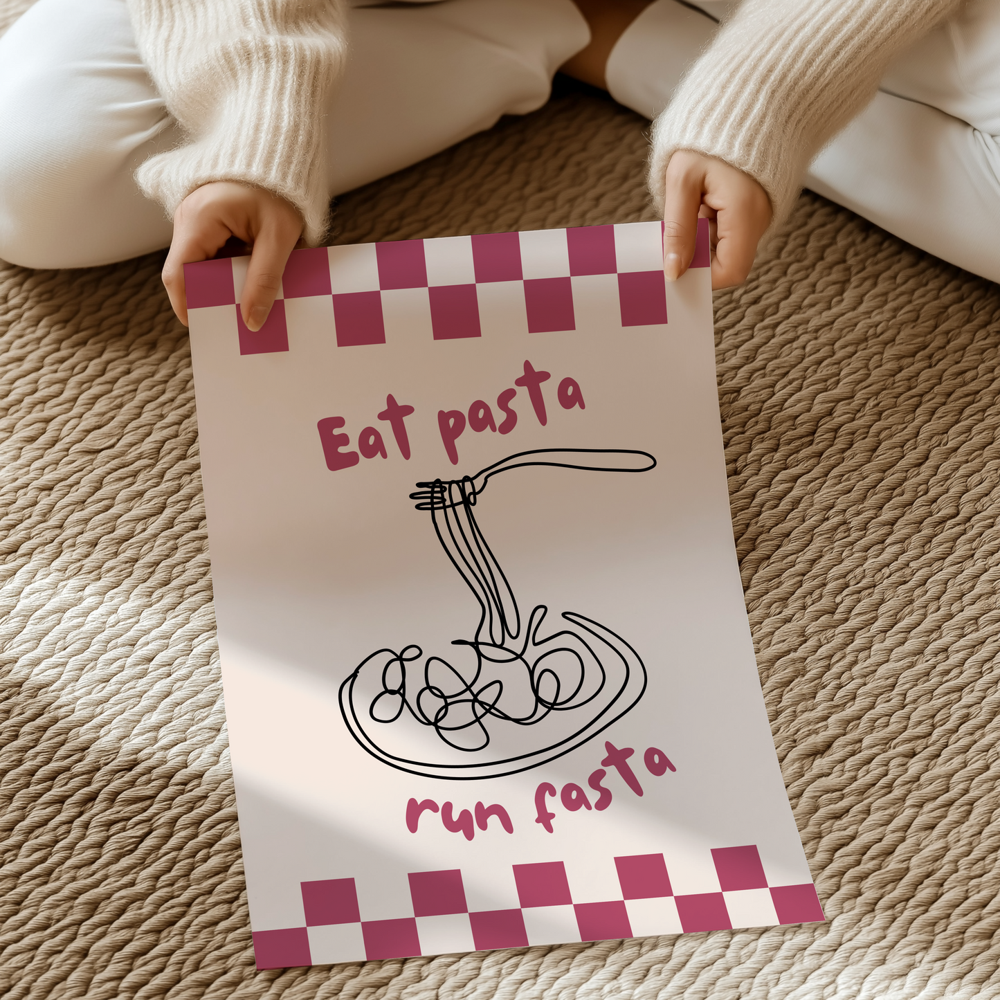 Eat pasta, run fasta | UNFRAMED PRINT