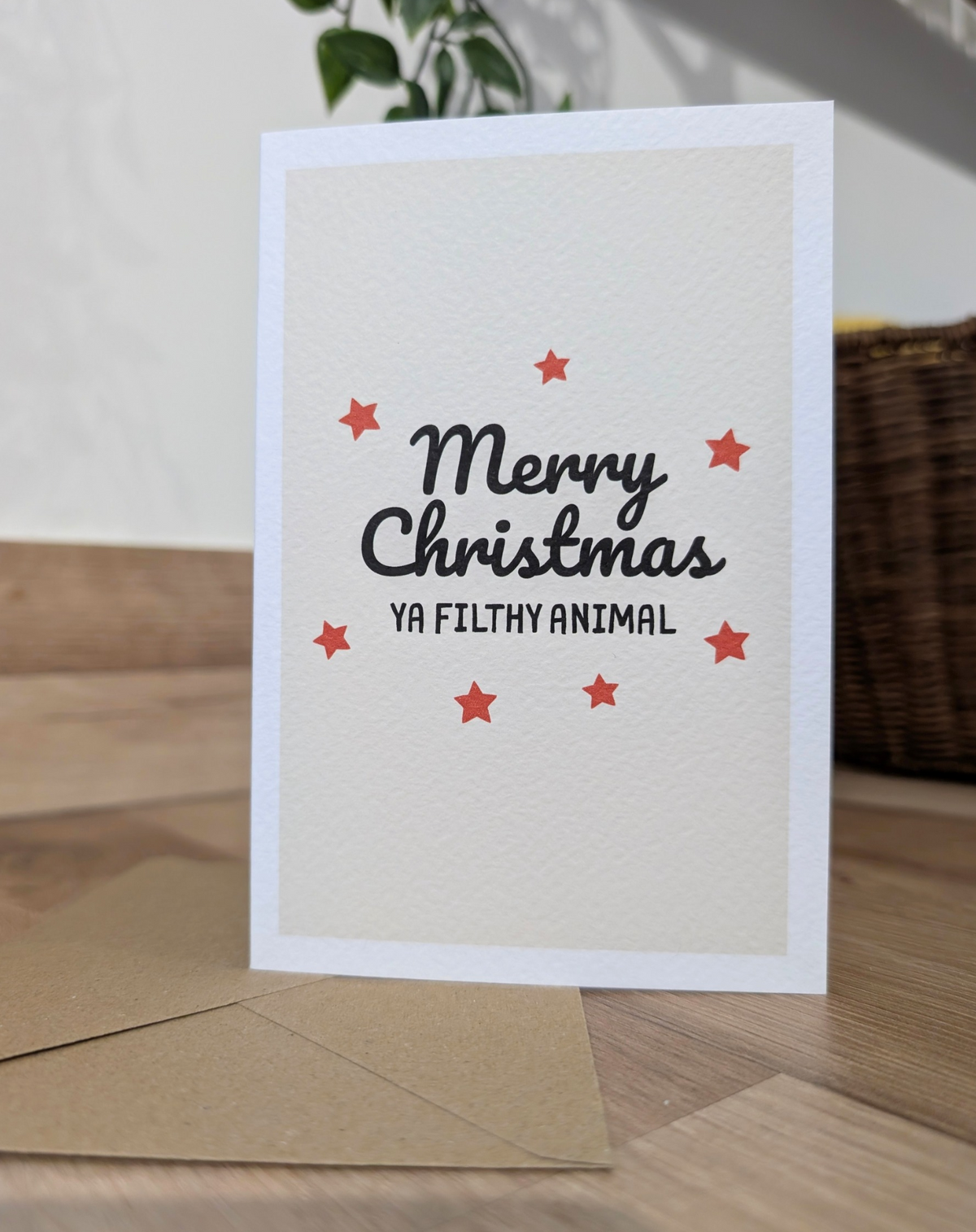 Merry Christmas ya filthy animal, greeting card