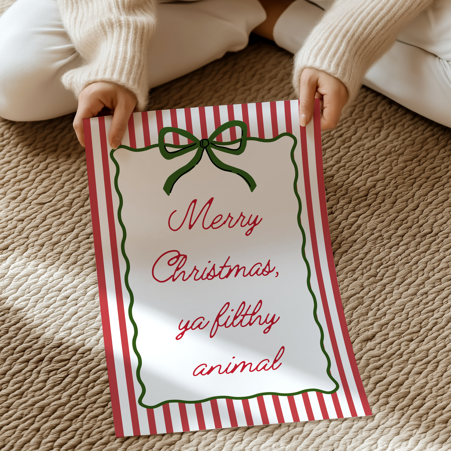 Merry Christmas, ya filthy animal | UNFRAMED PRINT