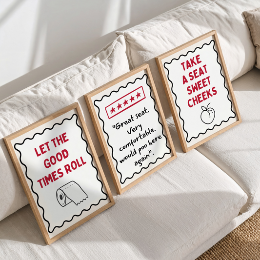 Set of bathroom prints | Set of 3 | UNFRAMED PRINTS