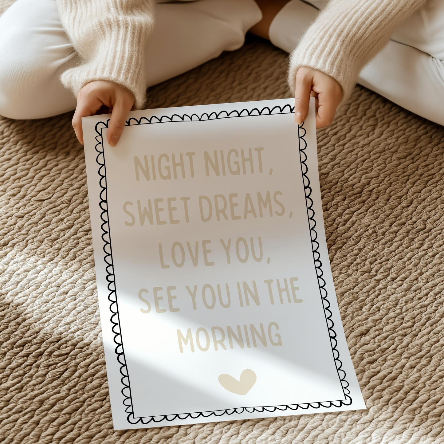 Night night, sweet dreams, love you, see you in the morning | UNFRAMED PRINT