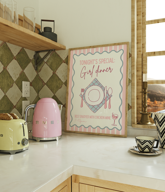 Tonight's special: Girl dinner  | UNFRAMED PRINT